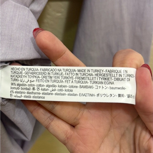 Massimo Dutti Men's Light Purple Striped Dress Shirt Size M-L NWT - Picture 4 of 5